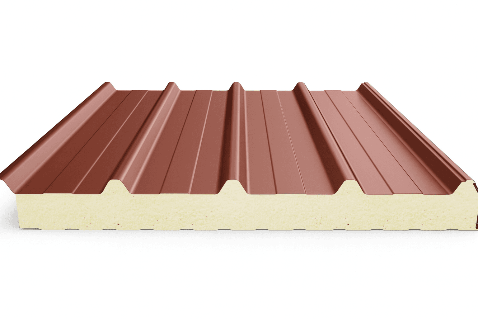 ARCELORMITTAL PAINEL SANDWICH COBERTURA 5 ONDAS 30MM 0.35/0.35MM RAL 8012