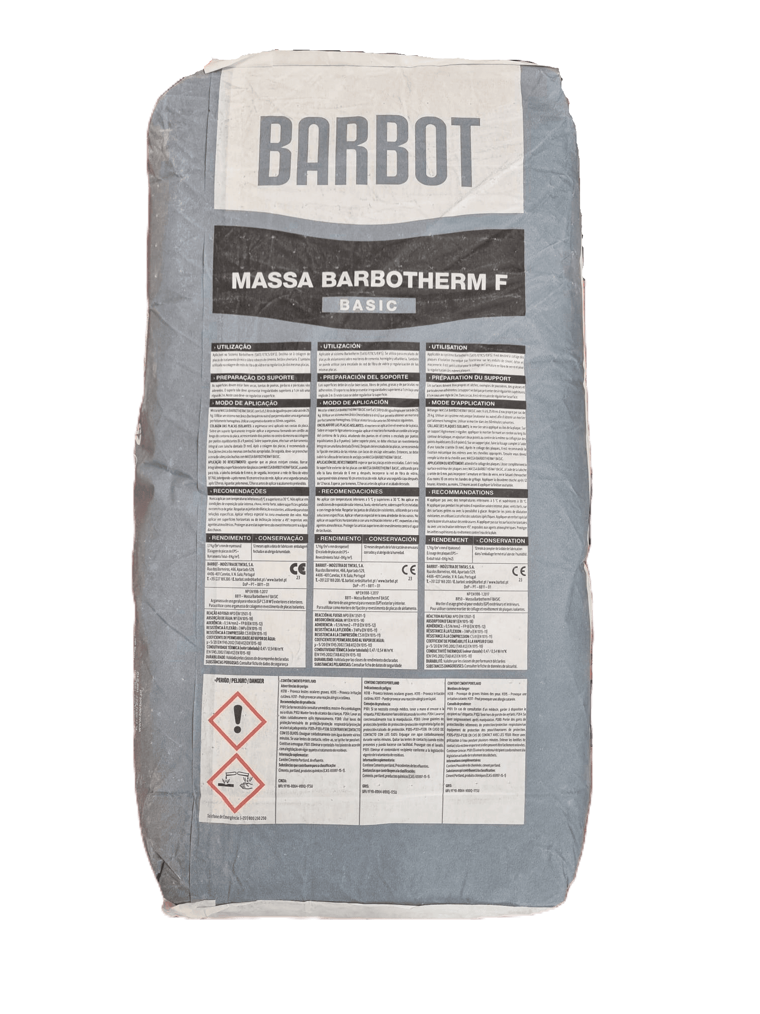 BARBOT MASSA BARBOTHERM F BASIC 25KG CINZA