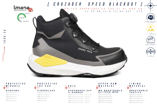 LAVORO BOTA CRUZADER SPEED BLACKOUT